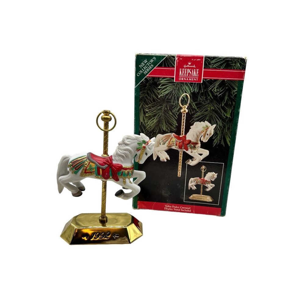 Hallmark Keepsake‎ Ornament 1992 Tobin Fraley Carousel Horse w/ Stand & Box